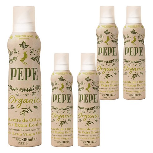 페페 냉압착 유기농 엑스트라버진 올리브유 스프레이, 200ml, 5개