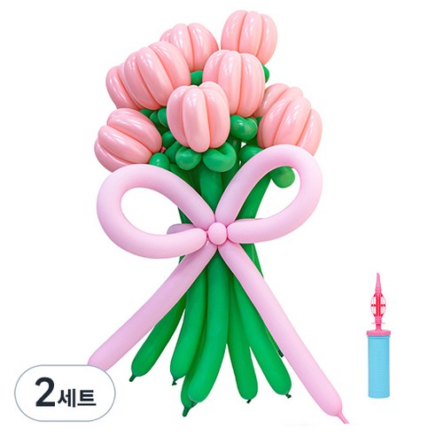 인블룸 DIY 풍선 꽃다발 만들기 세트, 핑크그린, 2세트