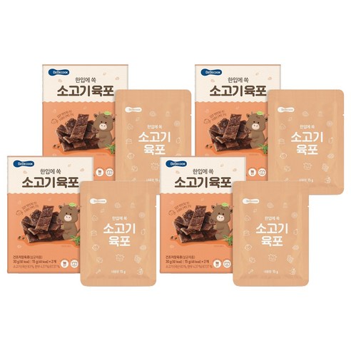 베베쿡 한입에 쏙 소고기 육포 2p, 4개, 30g