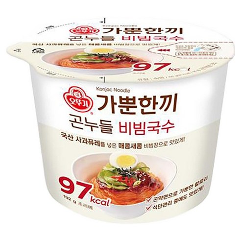 오뚜기 가뿐한끼 곤누들 비빔국수 192g, 1개