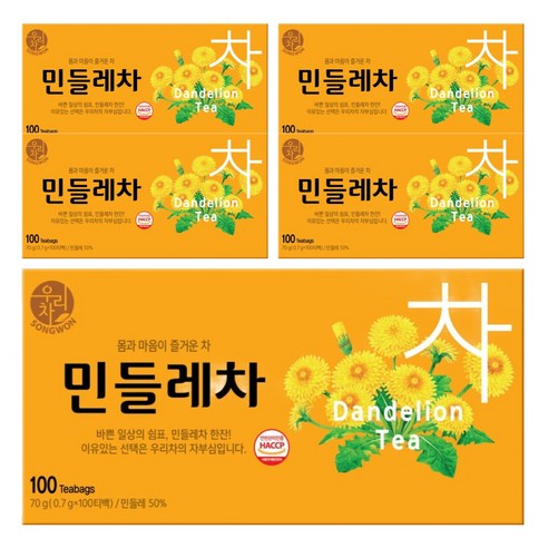 우리차 민들레차, 700mg, 100개입, 5개