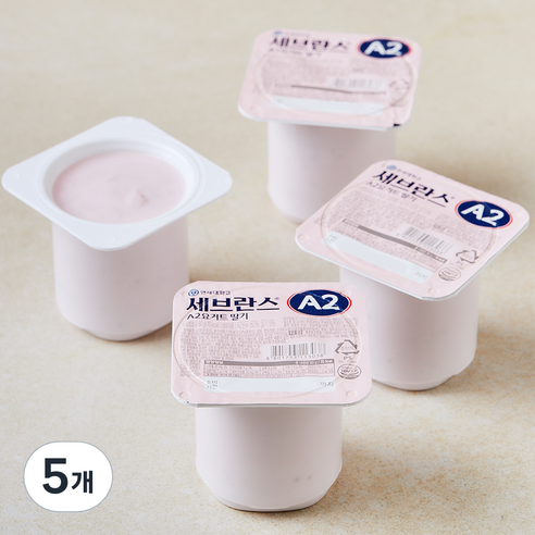 연세유업 세브란스 A2 요거트 딸기 4개입, 80g, 5개