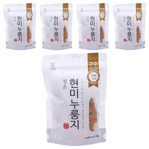 청춘누룽지 청춘 현미 누룽지, 120g, 5개