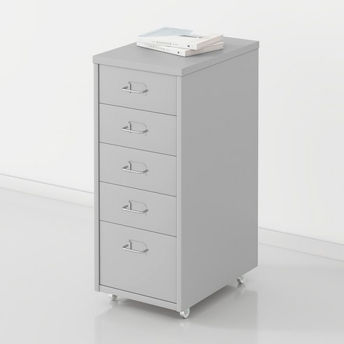 하비티 모던 베이직 심플 철제 서랍장, 그레이, 3단