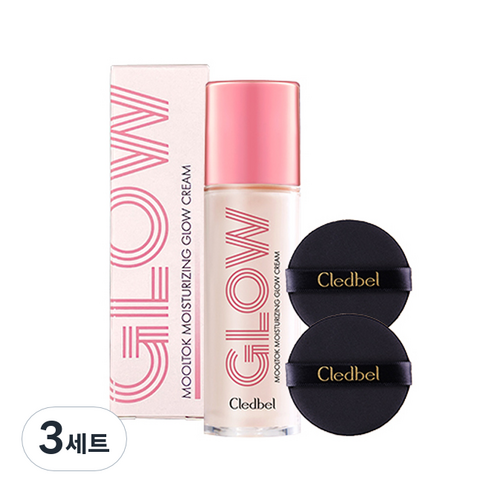 끌레드벨 물톡 모이스춰라이징 글로우 크림 30ml + 퍼프 2p 세트, 3세트