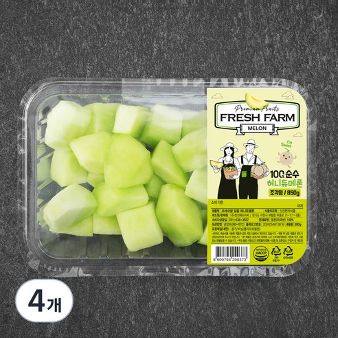 프레쉬팜 달콤 허니듀메론, 850g, 4개