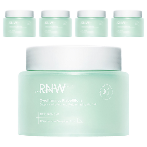 알엔더블유 모이스처 슬리핑 마스크 속건조 보습 수면 팩, 5개, 100ml