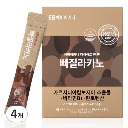 에버비키니 다이어트 한잔 빠질라카노 28포, 92.4g, 4개