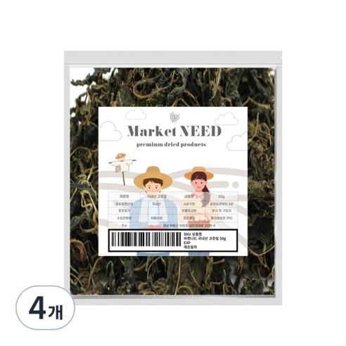 마켓니드 고춧잎, 50g, 4개