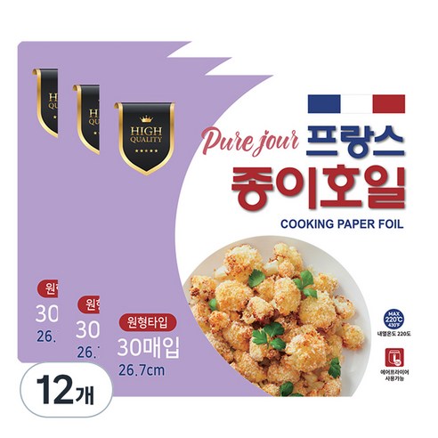 퓨어주르 종이호일 원형 30매, 12개