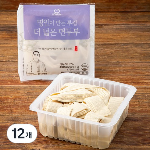 한둘 명인이 만든 투컵 더 넓은 면두부, 200g, 12개