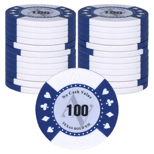 AAHM AA 로고 홀덤칩 100, 화이트, 25개