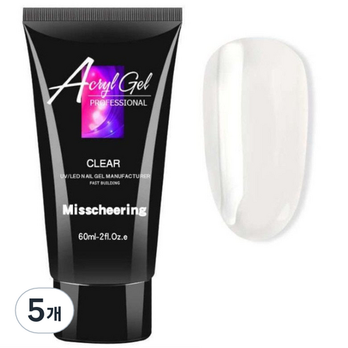 미스치어링 폴리젤 네일 연장 60ml, CLEAR, 5개