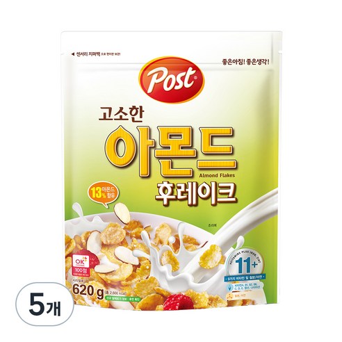포스트 고소한 아몬드 후레이크 시리얼, 620g, 5개