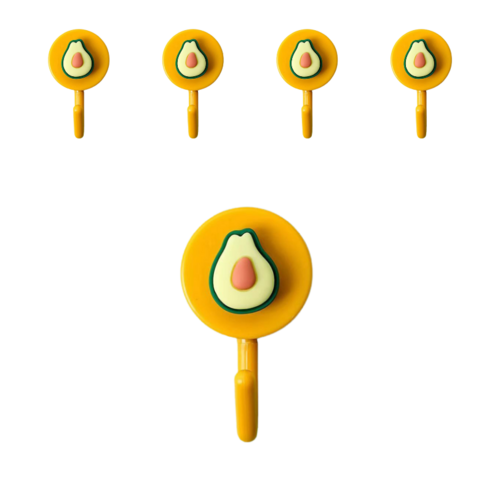 리빙홈디테일 러블리 접착 걸이, 5개, 아보카도