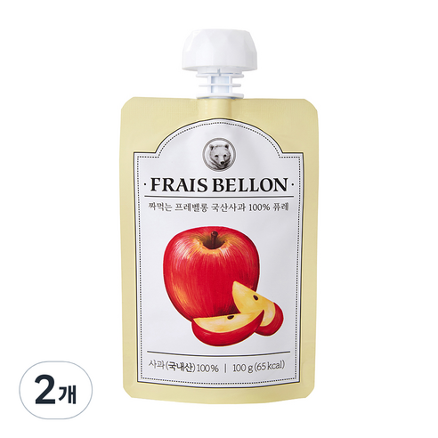 프레벨롱 짜먹는 국산 과일퓨레, 사과, 100g, 2개