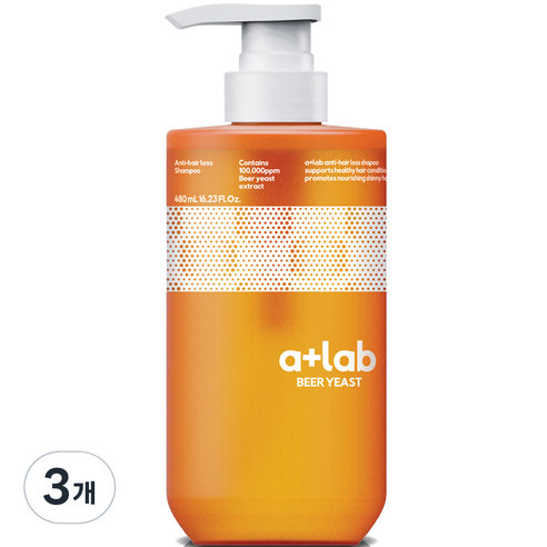 에이플러스랩 맥주효모 탈모증상완화 샴푸 화이트 스웨이드향, 480ml, 3개
