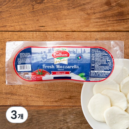 갈바니 후레쉬 슬라이스 모짜렐라, 226g, 3개