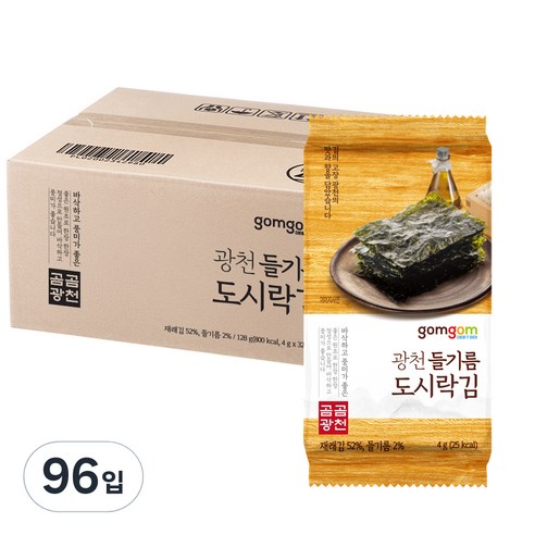 곰곰 광천 들기름 도시락김, 4g, 96개