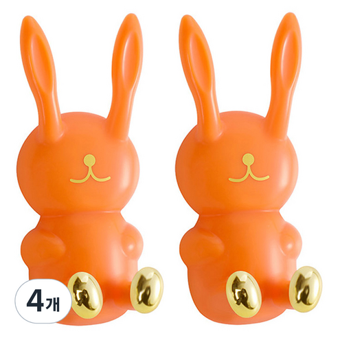 모나코올리브 래빗 다용도 홀더 칫솔걸이, 오렌지, 4개