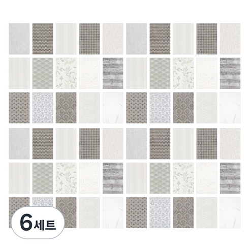 올리브파티 데일리라이프 감성 빈티지 다꾸 배경 메모지 30p 세트, 그레이, 그레이, 6세트