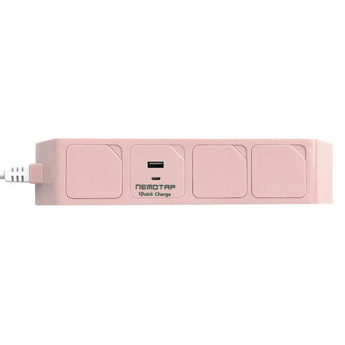 네모탭 고속충전 C타입 3.0A 일반 멀티탭 3구 SY-NB3 USB CT-2, 2.5m, 핑크, 1개