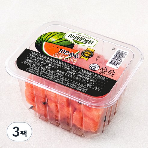 All바른농장 바로먹는 프리미엄 고당도 수박, 500g, 3팩