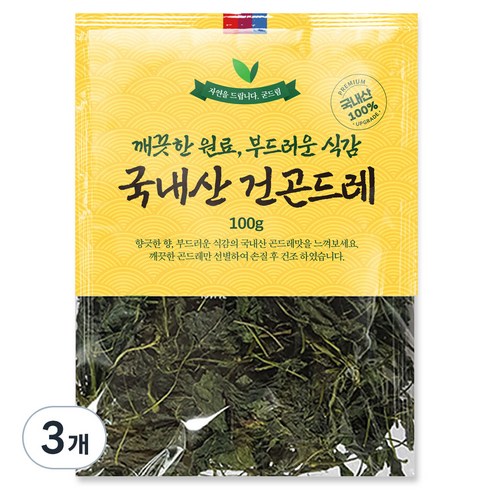 굳드림 국내산 건곤드레, 100g, 3개