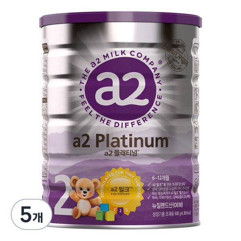 에이투밀크 뉴오리진 김태희 a2플래티넘 단백질 분유 2단계 6개월~1세, 900g, 5개