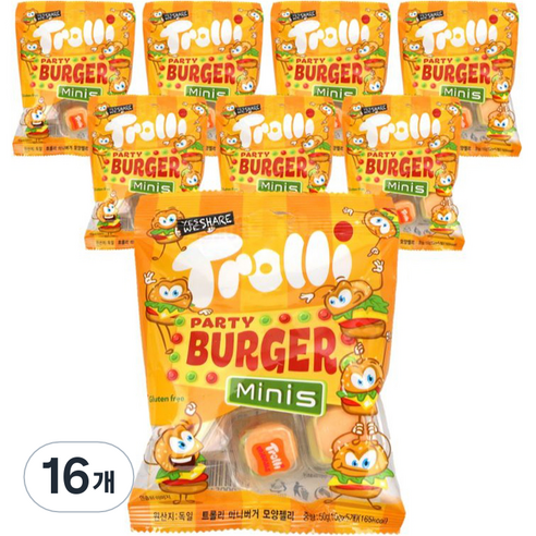 트롤리 미니버거 모양젤리, 50g, 4개