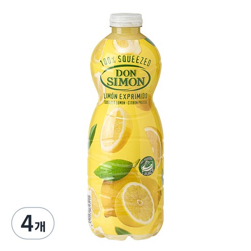 돈시몬 레몬 100% 착즙 주스, 4개, 1L
