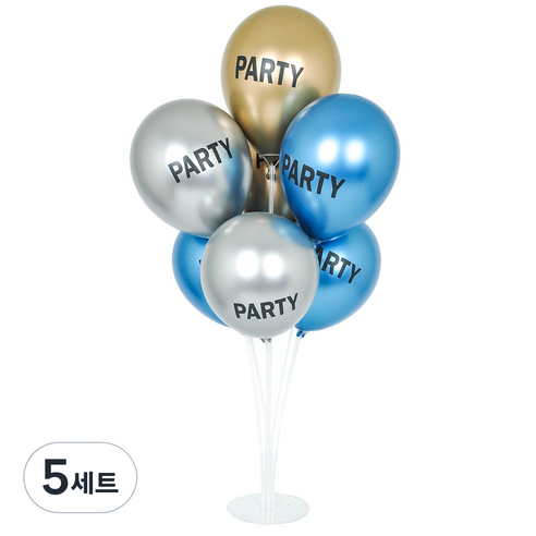 파티쇼 풍선꽂이장식세트70cm 인쇄, 크롬파티혼합, 5세트