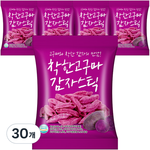 에이스엠앤티 착한 고구마 감자스틱, 45g, 30개
