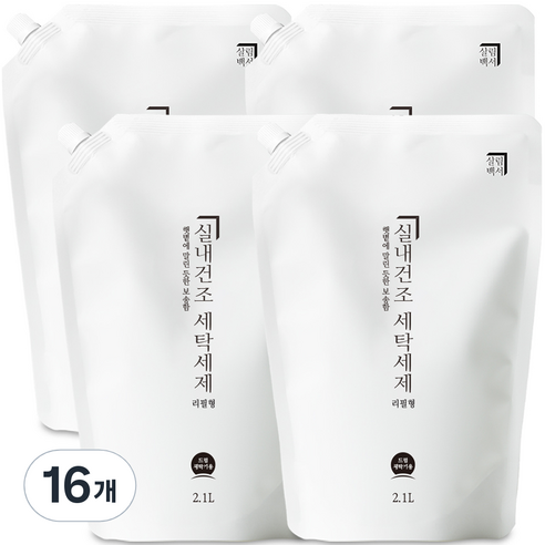 살림백서 실내건조 세탁세제 드럼용 리필, 2.1L, 16개