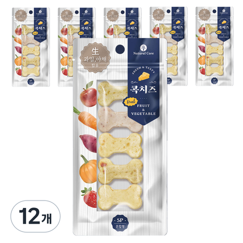 네츄럴코어 강아지 콕치즈, 치즈맛, 65g, 12개