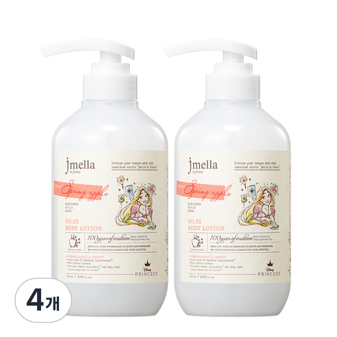 제이멜라 인 프랑스 디즈니 스프링 애플 바디 로션 과일향, 4개, 500ml