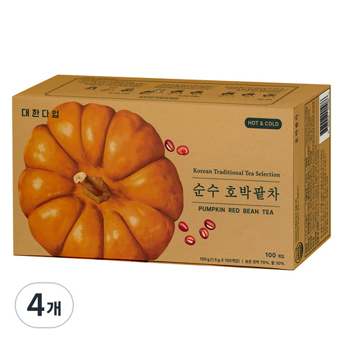대한다업 순수 호박팥차, 1.5g, 4개, 100개입