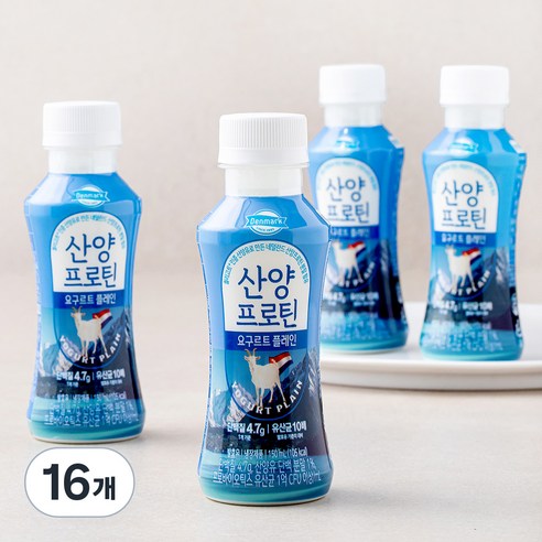 덴마크 산양 프로틴 요구르트 플레인 4입, 150ml, 16개