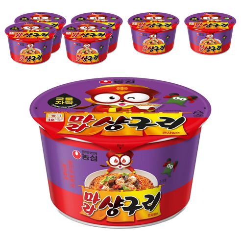 너구리 마라 샹구리 큰사발면 103g, 7개