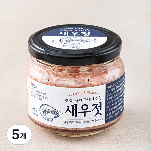 외갓집곳간 갓 잡아올린 국내산 싱싱 새우젓, 500g, 5개