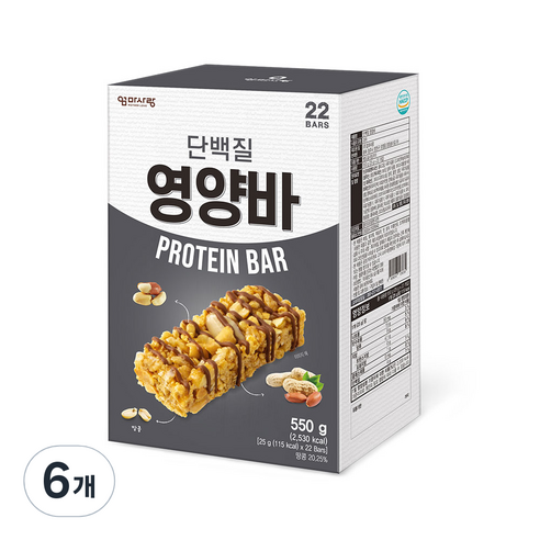 엄마사랑 단백질 영양바, 550g, 6개
