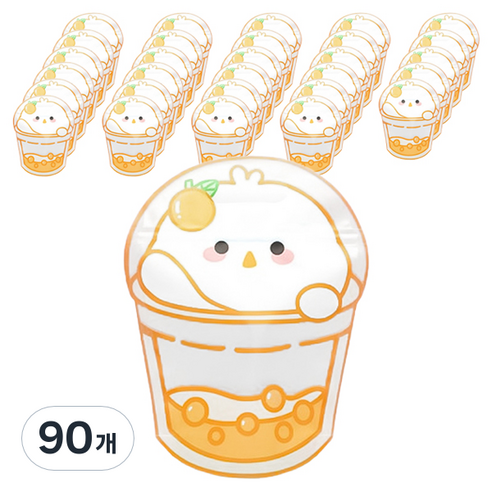 마켓감성 미니캔디 포장 구디백, 옐로우, 90개