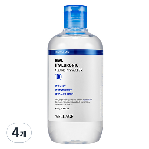 웰라쥬 리얼 히알루로닉 클렌징 워터, 400ml, 4개