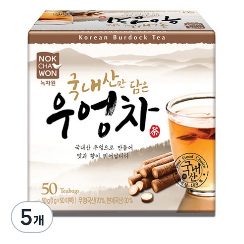 녹차원 국내산만담은 우엉차, 1g, 50개입, 5개