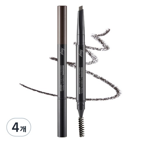 더페이스샵 디자이닝 아이브로우 오토펜슬 0.3g, 04 블랙 브라운, 4개
