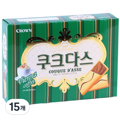 크라운 쿠크다스 커피, 128g, 15개