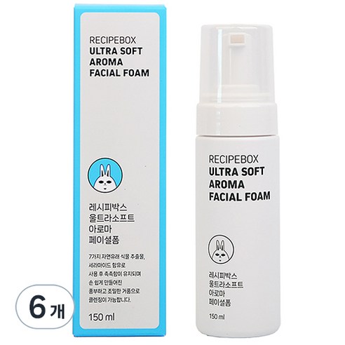 레시피박스 울트라소프트 아로마 페이셜 클렌징 폼, 6개, 150ml