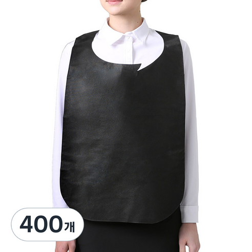 웰프런 부직포 일회용 앞치마, 블랙, 400개