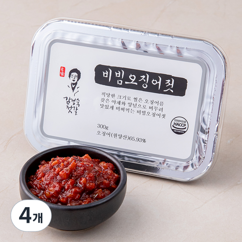 김정숙젓갈 비빔오징어젓, 300g, 4개