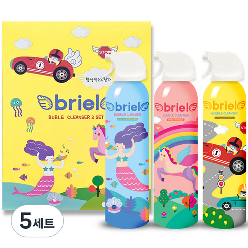 브리엘 유아용 버블 바디클렌저 복숭아향 200ml + 베리향 200ml + 망고향 200ml 세트, 5세트